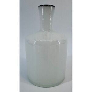 Harmony Frosted Glass Vase with Black Rim Handmade Modern Decor TC Home 6" NWOT